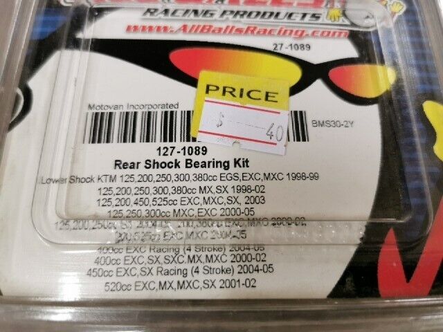NOS ALL BALLS KTM125 KTM250 KTM300 EGS125 EXC250 SHOCK BEARING KIT 27-1089 J53