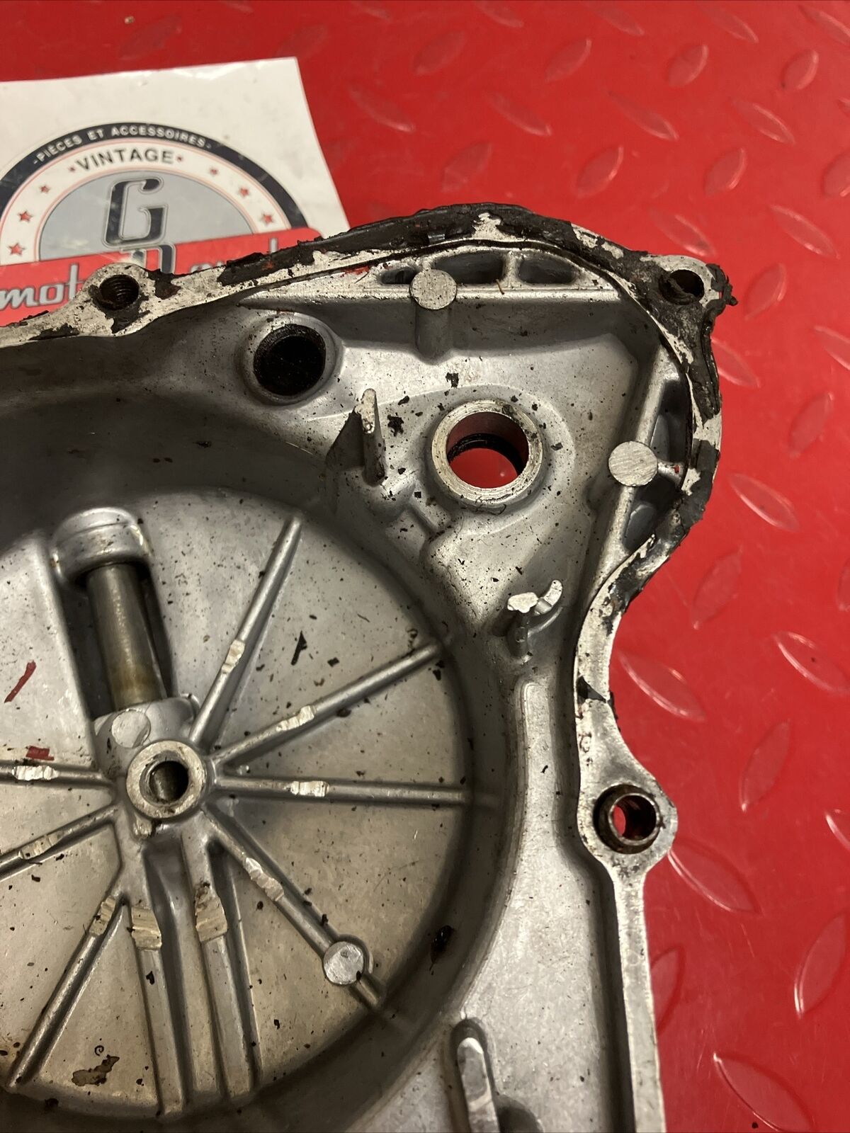 Honda CR80R 1986 Right crankcase clutch cover waterpump shaft gear