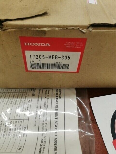 NEW NOS Honda 2002 CRF450R ELEMENT BASE AIR CLEANER KIT 17205-MEB-305 H107