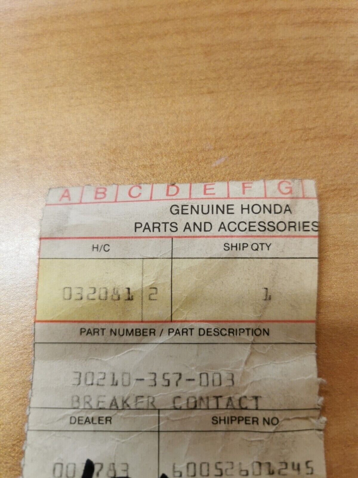 NOS HONDA CR250 1973 - 1976 POINTS 30210-357-003  H22