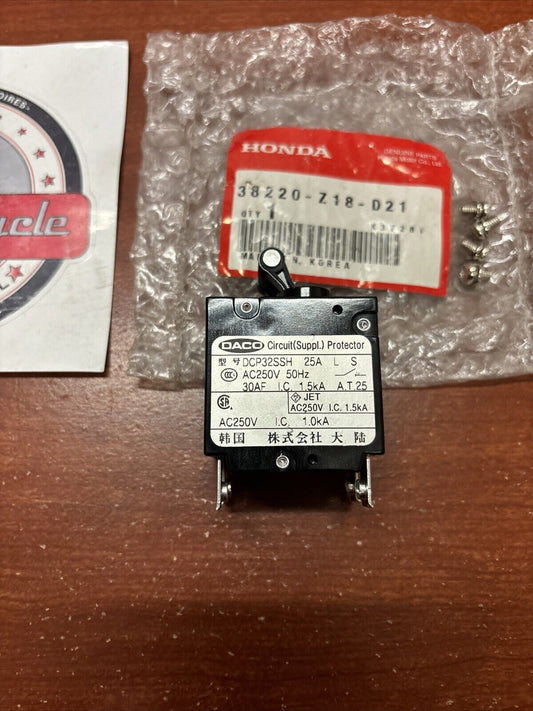 NOS Honda EM6500SXK1 CIRCUIT BREAKER 25A 38220-Z18-D21 H174