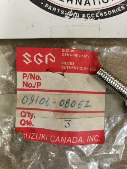 NOS SUZUKI GS1150 GS1150EF GS1150EG VS1400 SV1000S BOLT 09106-08062 S47