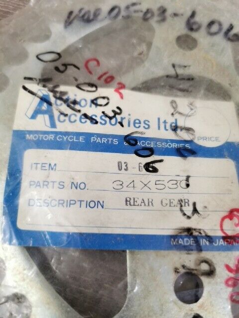 NOS HONDA ACTION ACCESSORIES CB360 C102 SPROCKET DRIVEN 34t 41200-369-010 J61