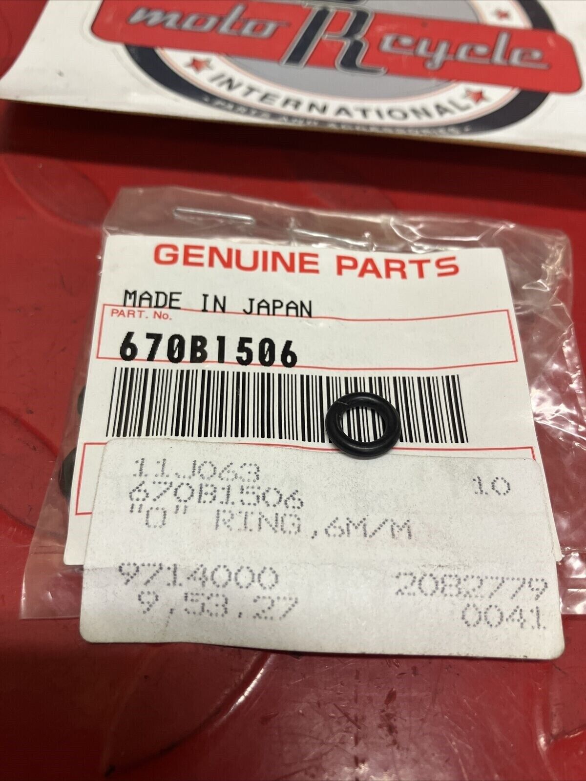 NOS KAWASAKI O-RING 6MM 670B1506 K14