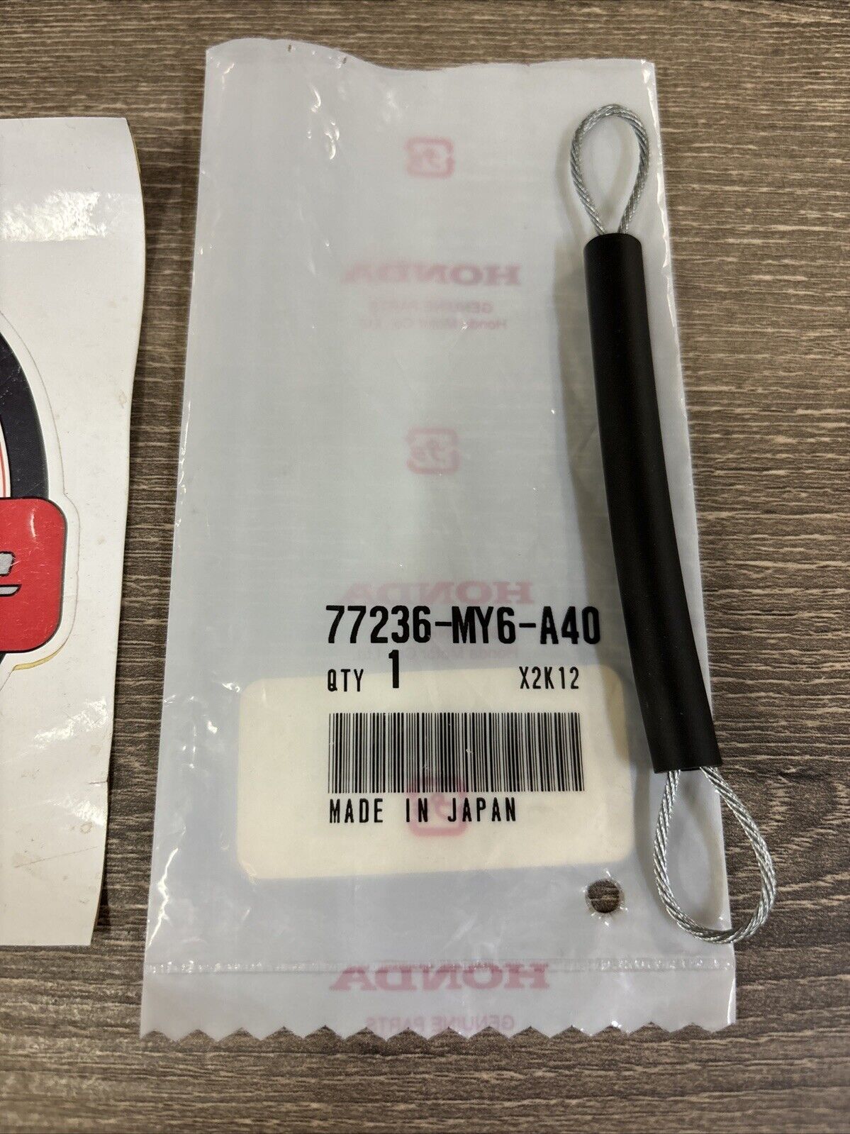 NEW NOS Honda 2004 2005 2006 XR650L TAIL BAG LOCK WIRE 77236-MY6-A40 H159