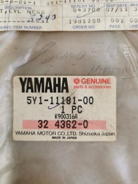 NOS YAMAHA XT550K XT550 1982 1983 GASKET CYLINDER HEAD 1 5Y1-11181-00-00 Y186
