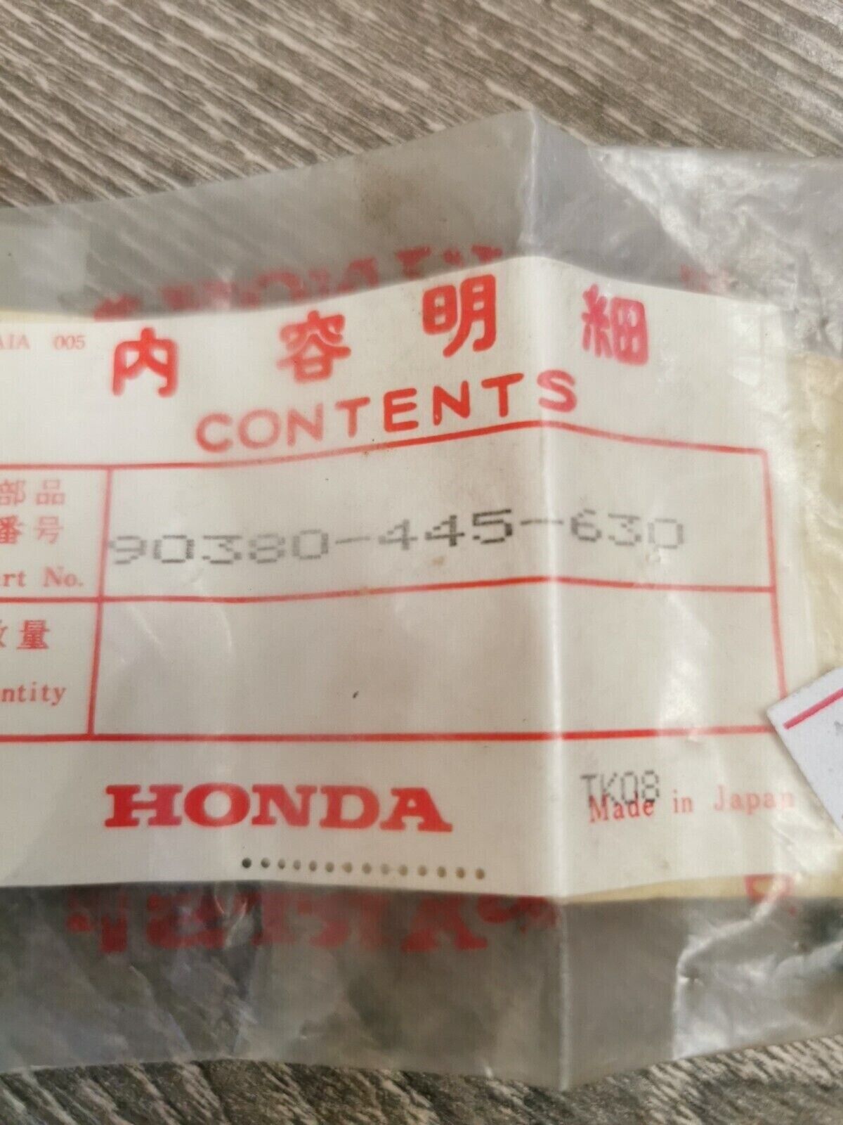 NOS HONDA SCREW OVAL 5X8 90380-445-630 H51