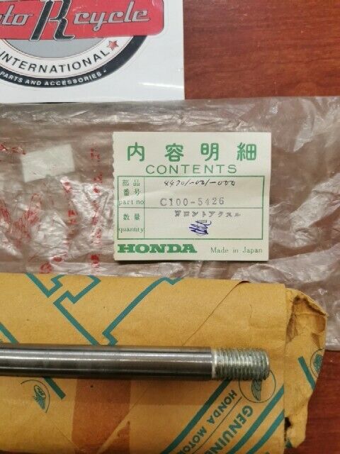 NOS Honda C100 FRONT WHEEL AXLE C100-5426 SUB. 44301-001-000 H68