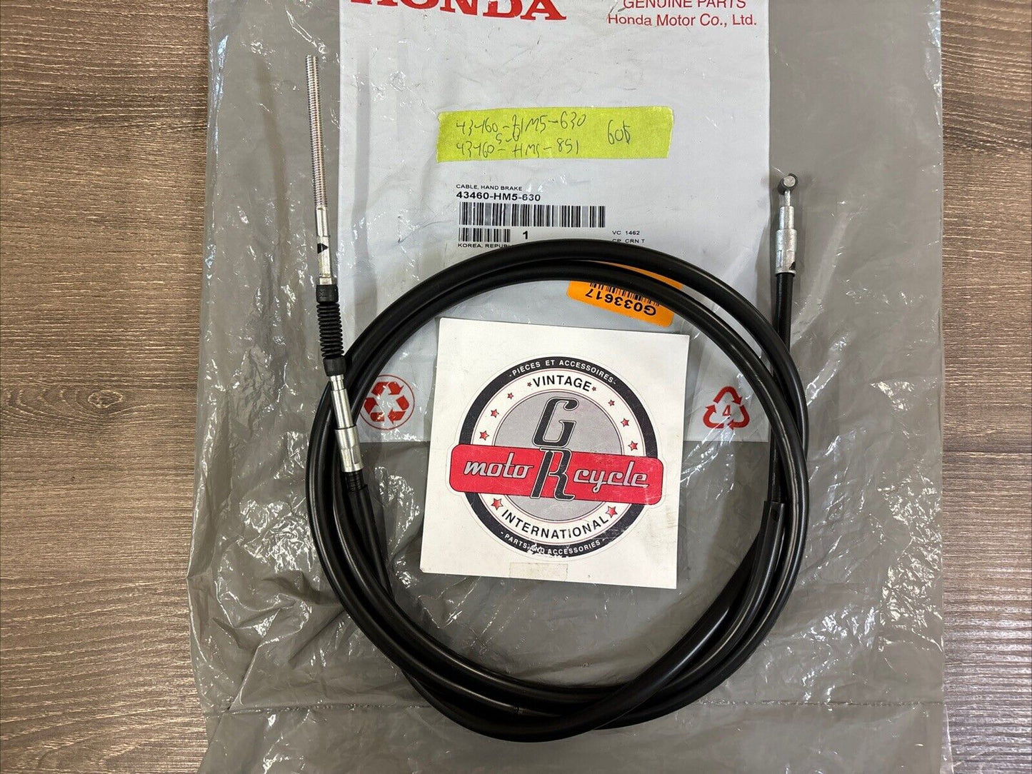 NOS Honda TRX300 TRX300FW HAND BRAKE CABLE 43460-HM5-630 H115