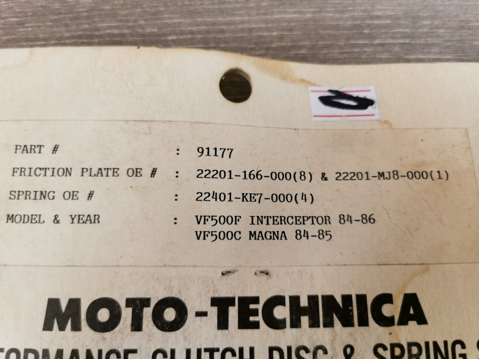 NOS MOTO-TECHNICA VF500F 1984 - 1986 VF500C  CLUTCH DISC SPRING SET 91177J25