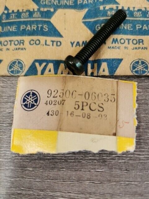 NOS YAMAHA EF1000AX YG4000DJ YG6600DJ EF2600A SCREW PAN HEAD 92506-06035-00 Y151