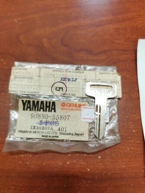 NOS Yamaha 1987 30H BLANK KEY 1217 90890-55807-00 Y111