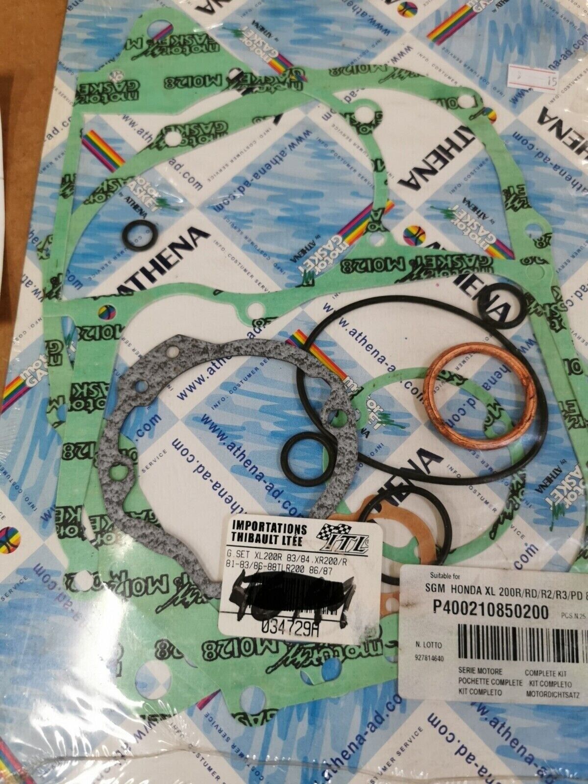 NOS ATHENA HONDA XL200R RD R2 R3 INCOMPLETE GASKET KIT SET P400210850200 J48