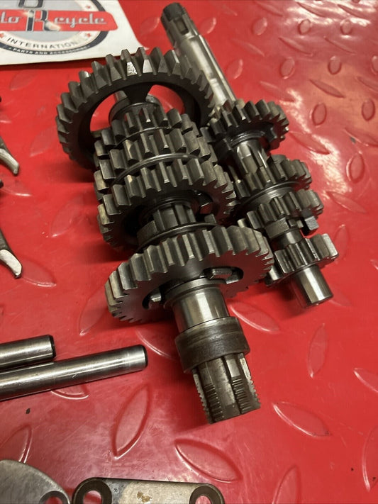 Suzuki DS100 1980 transmission gearshift gear shift drum cam forks axle shaft