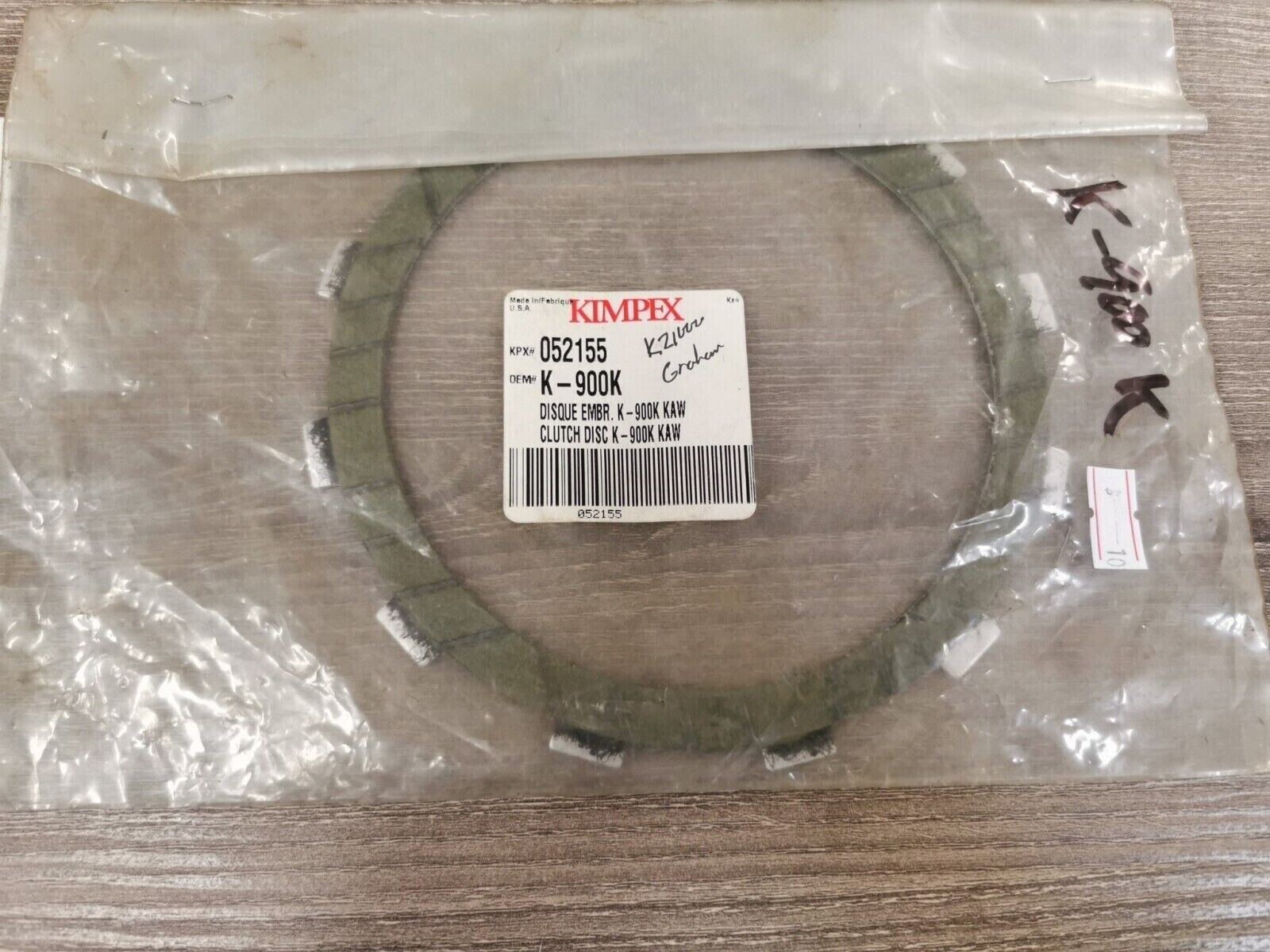 NOS KIMPEX KAWASAKI KZ1000 Clutch Plate K-900K J25