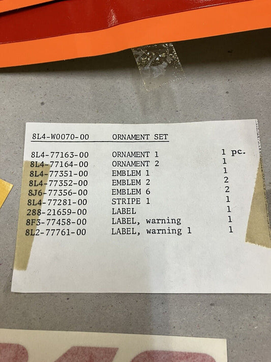 NOS Yamaha ENTICER 340 1981 ? FULL DECAL KIT 8L4-W0070-00-00 8L4-77164-00-00 Y36