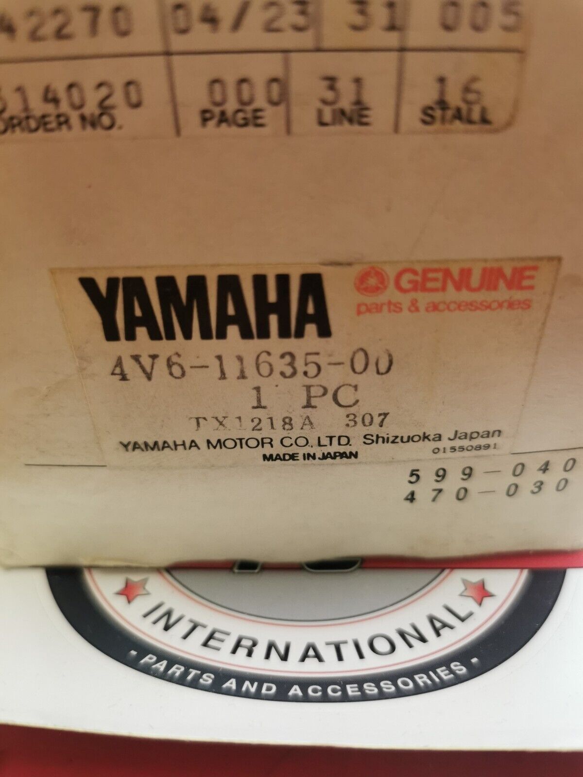 NOS Yamaha IT465 PISTON 1 O/S 0.25 4V6-11635-00-00 Y17