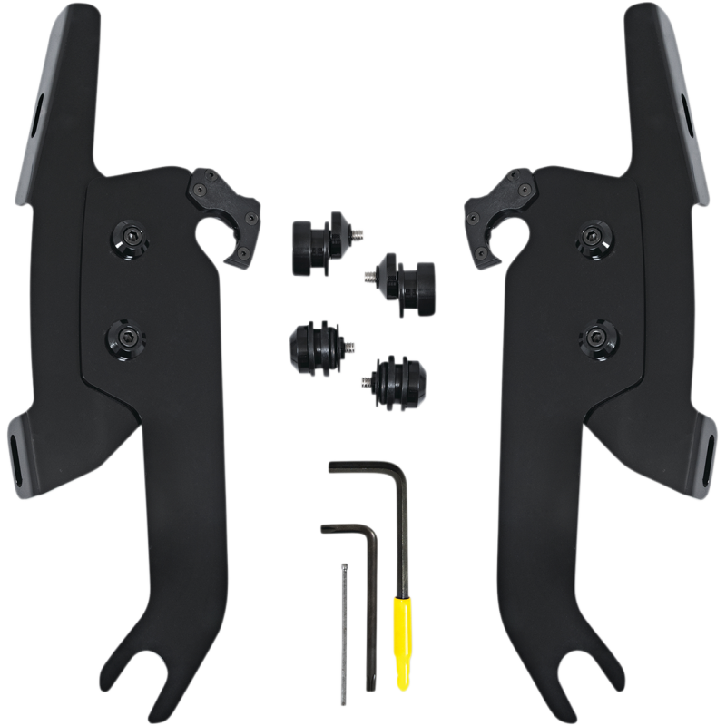 MEMPHIS SHADES HD FATS/SLIM WINSHIELD TRIGGER LOCK COMPLETE MOUNT KIT - BLACK MEB2051