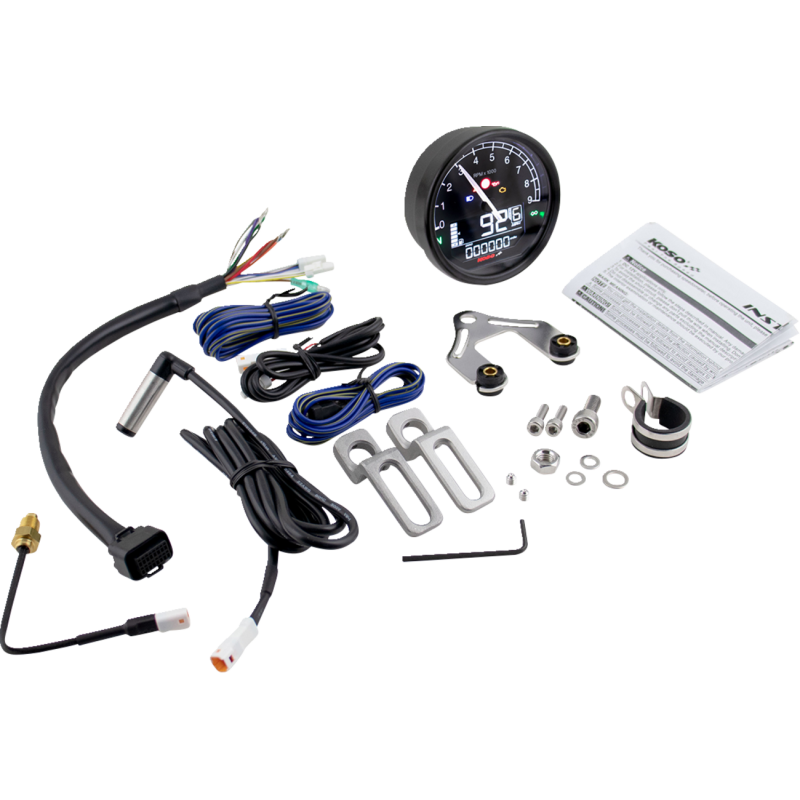 KOSO NORTH AMERICA TNT-05  D80 TACHO + SPEEDOMETER HARLEY-DAVIDSON BLACK BA087000-HD