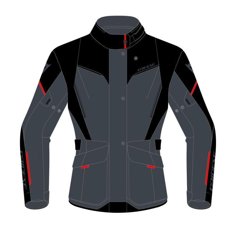 DAINESE TEMPEST 3 D-DRY LADY JKT EBONY/BLACK/RED 46 2654642-80E-46