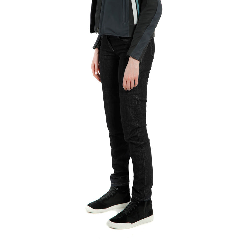 DAINESE DENIM SLIM LADY TEX PANTS BLACK 2755154-001-27