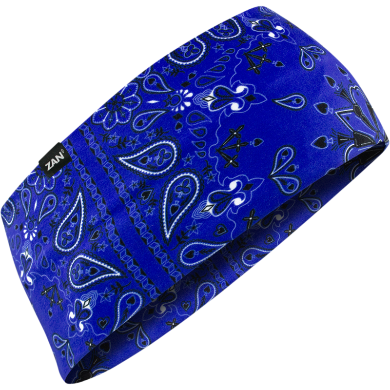 ZAN HEADGEAR HEADBAND SPFLX NVY PAISLY HBL111