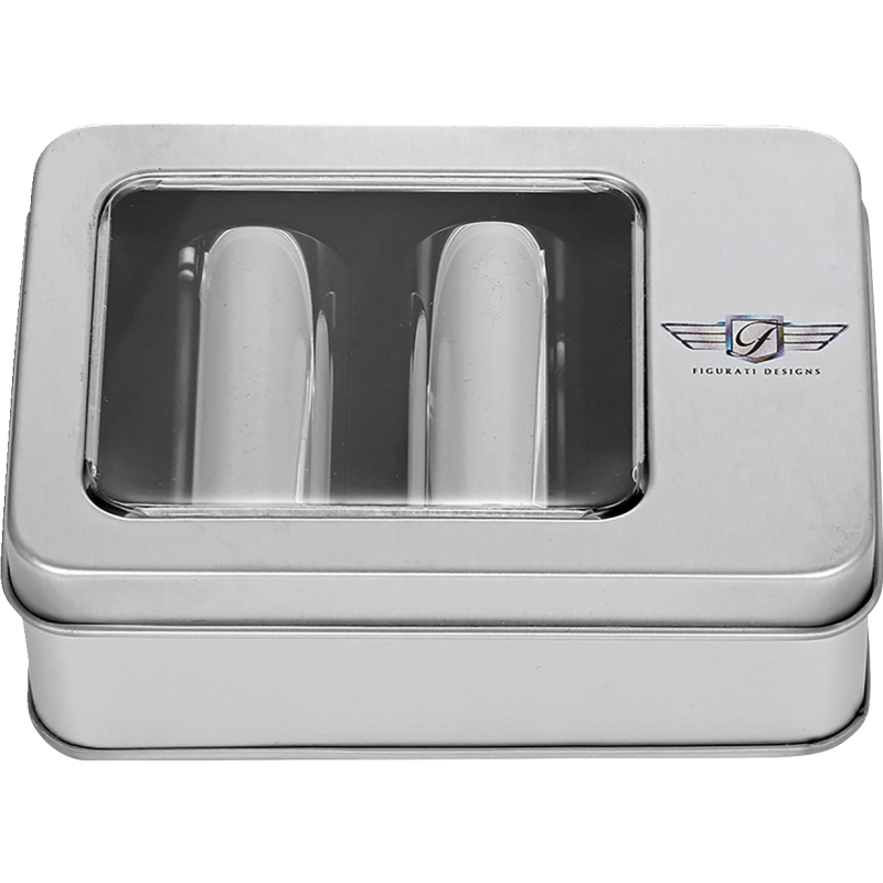 FIGURATI DESIGNS ND MAG DOCKING COVERS PLAIN SILVER 25.2X46.5MM FD60-DC-25.2/46.5-SS