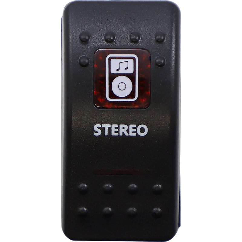 MOOSE UTILITY DIVISION MOOSE BRANDED STEREO SWITCH WITH RED LED STR-PWR-R