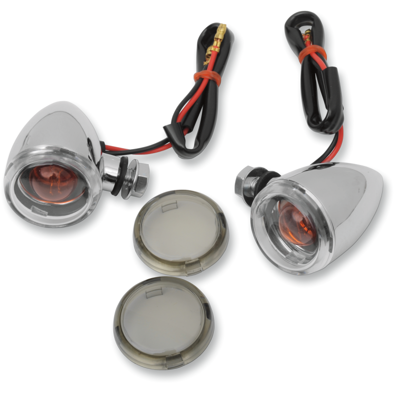 DRAG SPECIALTIES MINI DEUCE MARKER LIGHTS CLR/SMK (PR) 2040-0530