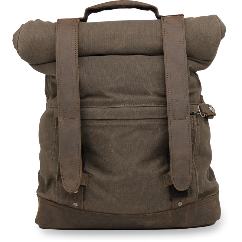 BURLY BRAND ROLL TOP BACKPACK - DARK OAK B15-1020D