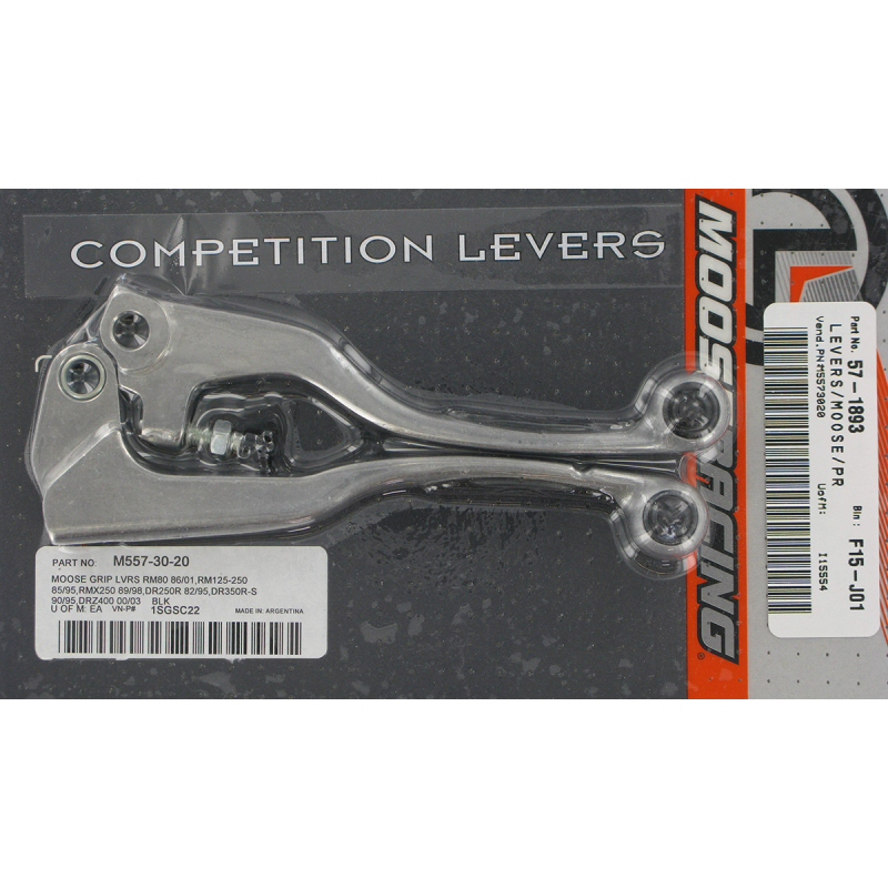 MOOSE RACING COMP LEVER SET KLX/RM/DR/RMX BLACK M557-30-20