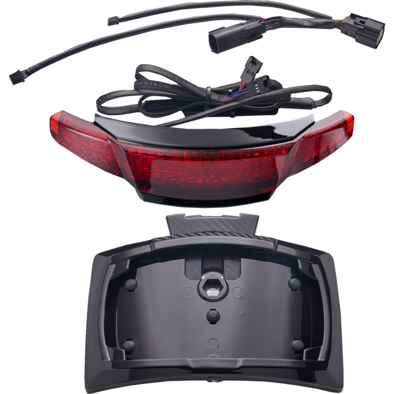 CIRO LLC TAILLIGHT/LICENSE PLATE HOLDER - RED LENS - BLACK 40374