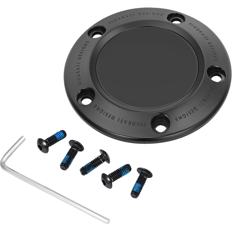FIGURATI DESIGNS TIMING COVER PLAIN BLACK, 5-HOLE FD65-TC-5H-BLK