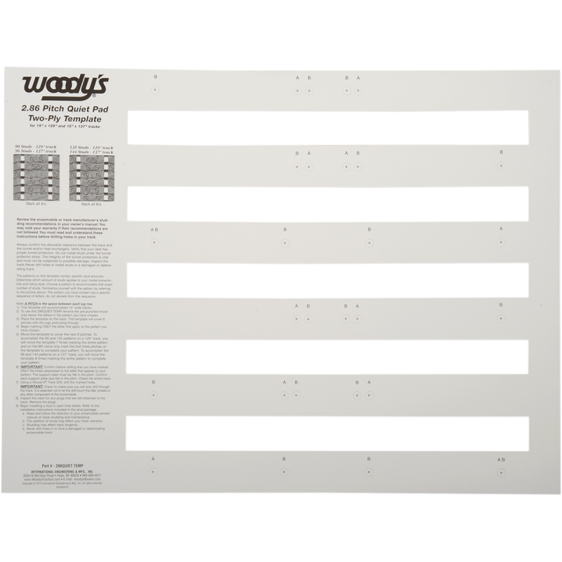 WOODYS TEMPLATE 2.86P QUIET 286QUIET-TEMP-1
