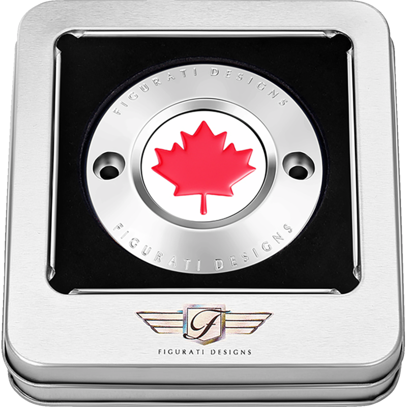 FIGURATI DESIGNS RED MAPLE LEAF TIMING COVER M8 SILVER FD03-TC-2H-SS