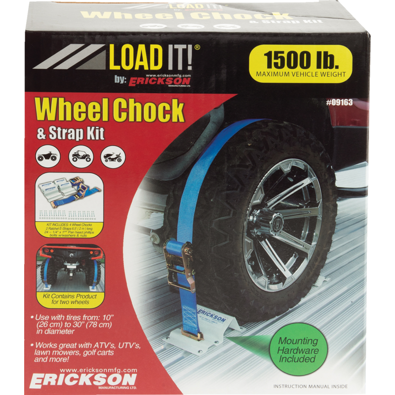 ERICKSON 2'X6.5' 1500LB RATCHET WHITE POWDER COAT CHOCK 24PC BOLT SET 09163