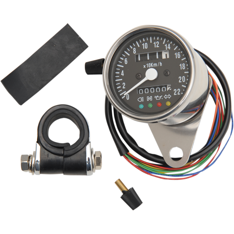 DRAG SPECIALTIES 2.4" MECH SPEEDO BLK KM/H 2:1 2210-0207