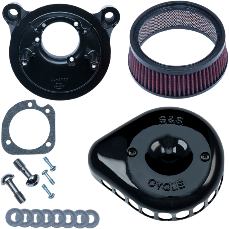 S&S CYCLE 01-17 TW/CAM EFI GL/BLK MINI/DROP A/CLEANER 170-0442