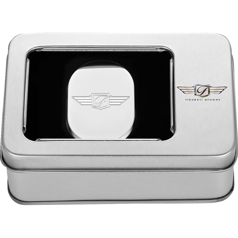 FIGURATI DESIGNS BACK FENDER COVER SILVER WITH FIGURATI DESIGNS LOGO-LEFT FD-01-AC-SS-LT