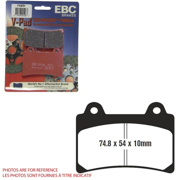 EBC SEMI-SINTERED V-PADS FA123V FA123V
