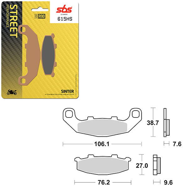 SBS PERFORMANCE HS SINTER BRAKE PAD  6250615100