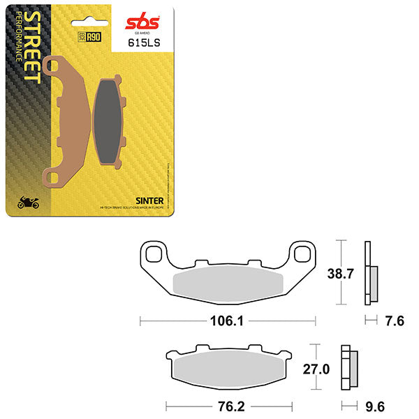 SBS PERFORMANCE LS SINTER BRAKE PAD  6260615100