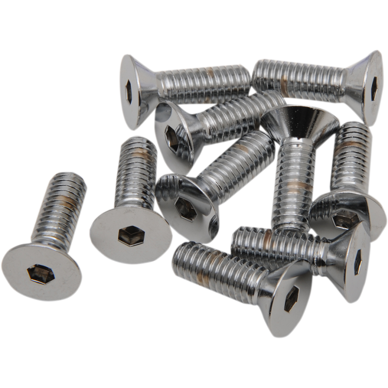 DRAG SPECIALTIES FLATHEAD SCREW(10)5/16-18*3/4 CY-CHROME MPB578