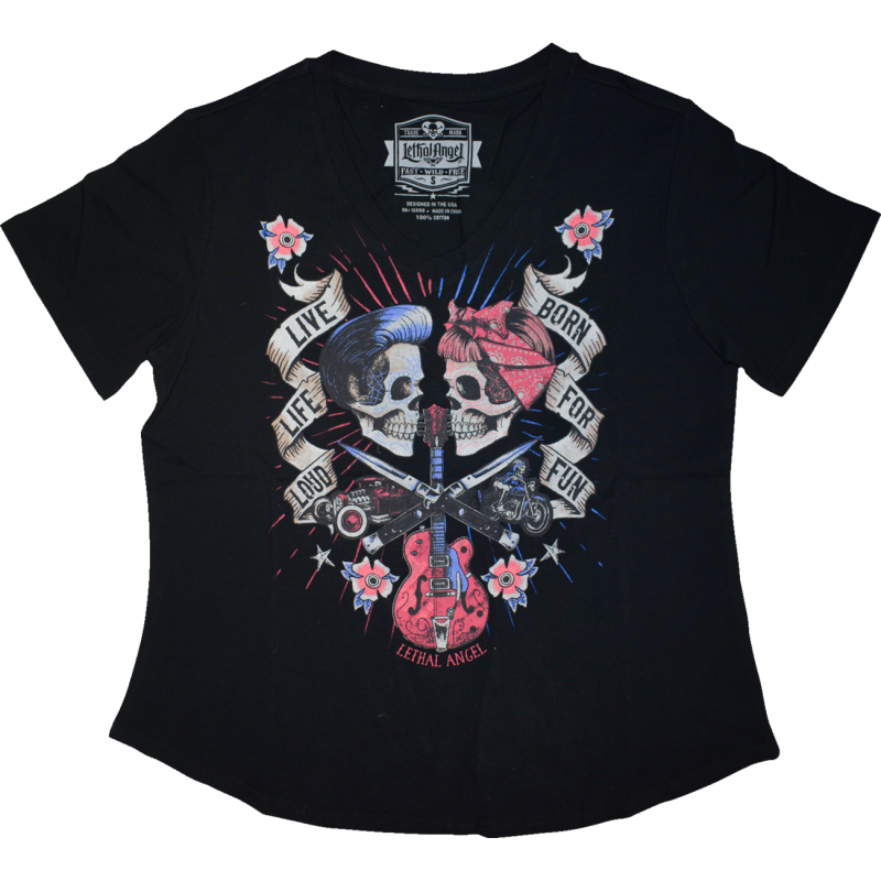 LETHAL THREAT TEE SPEED SOUND V BK 1X LA70200-1X