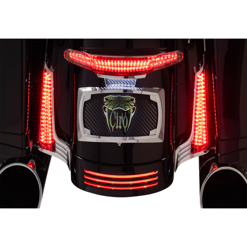 CIRO LLC FILLER PANEL ACCENT LIGHTS - CHROME - RED 40045