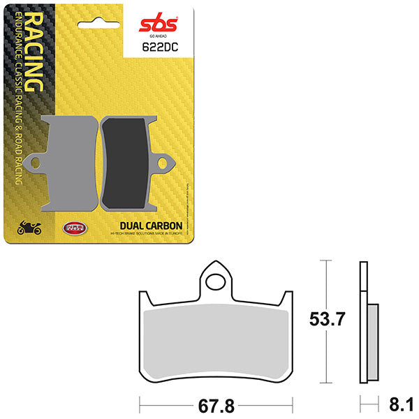 SBS DUAL CARBON FRONT FOR RACE USE ONLY BRAKE PAD  6290622100