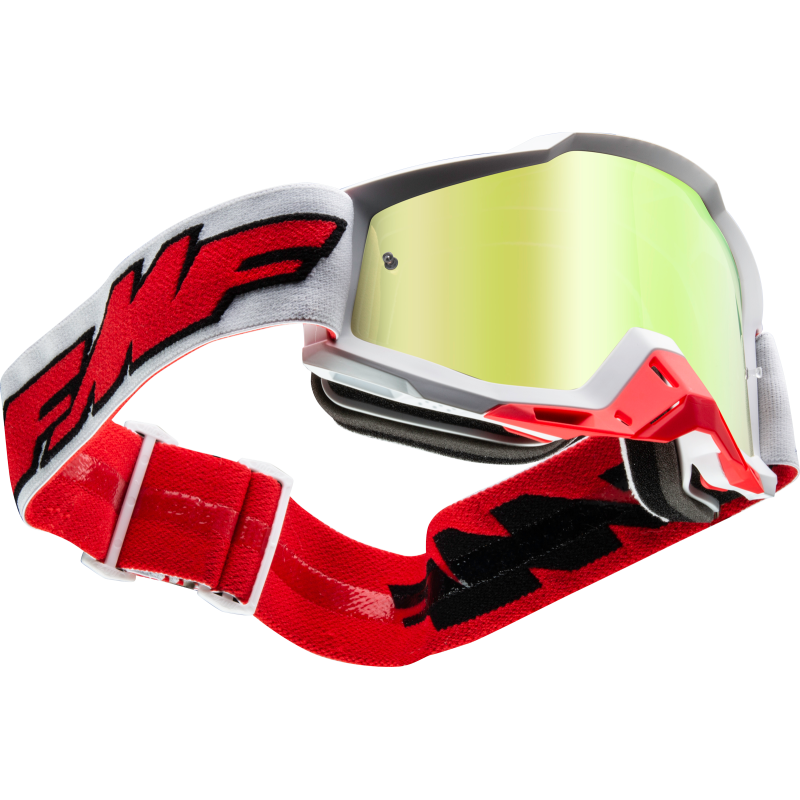 FMF FMF POWERBOMB GOGGLE ROCKET WHITE - TRUE GOLD LENS F-50037-00004