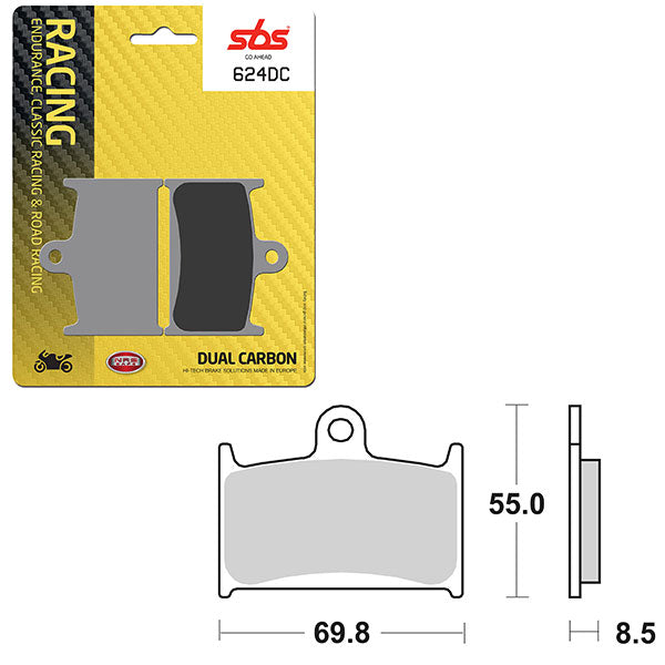 SBS DUAL CARBON FRONT FOR RACE USE ONLY BRAKE PAD  6290624100