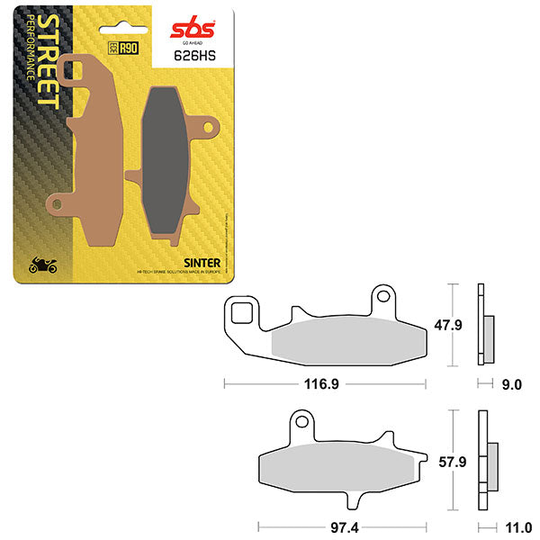 SBS PERFORMANCE HS SINTER BRAKE PAD  6250626100