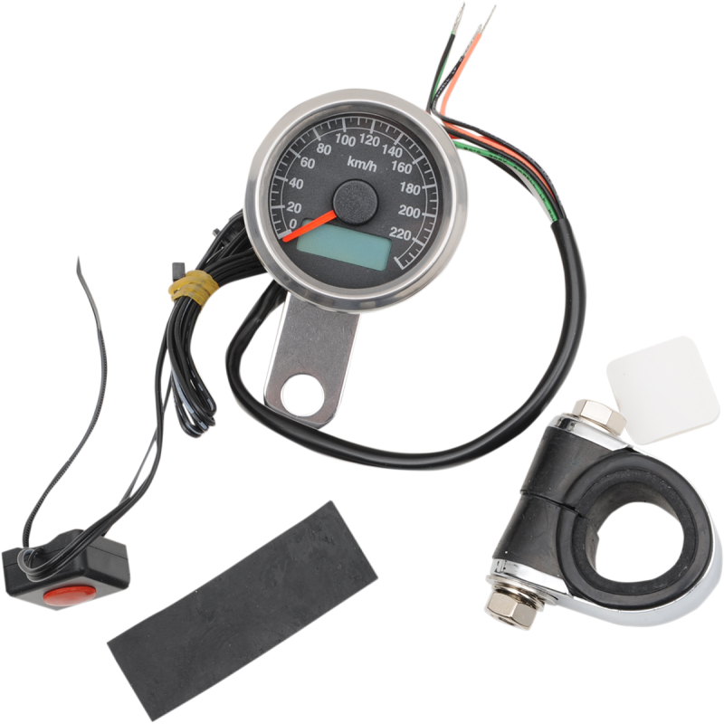 DRAG SPECIALTIES 1.87 MINI SPEEDO BLK KM/H 2210-0324